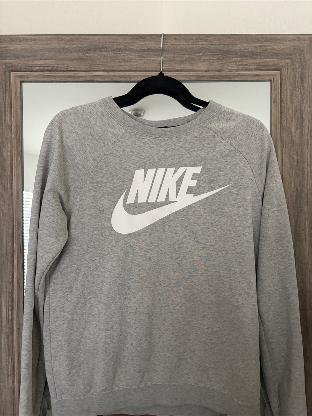 Nike Light Gray Crewneck Sweatshirt with White Swoosh